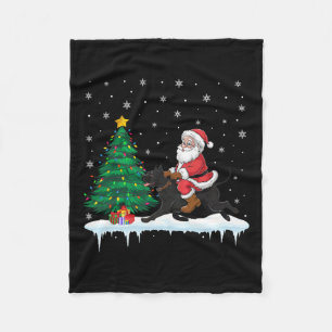 Santa Claus Riding Cane Corso Dog Boys Girls Kids Fleece Blanket