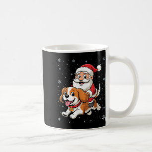 Santa Claus Riding Cavalier King Charles Spaniel D Coffee Mug