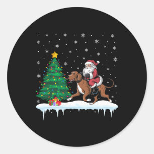 Santa Claus Riding Coonhound Dog Boys Girls Kids C Classic Round Sticker