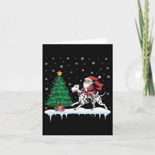 Santa Claus Riding Dalmatian Dog Boys Girls Kids C Card