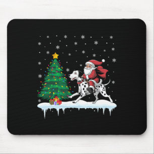 Santa Claus Riding Dalmatian Dog Boys Girls Kids C Mouse Pad