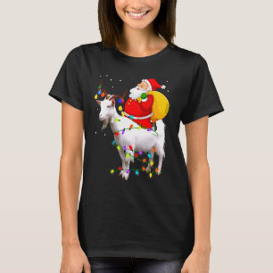 Santa Claus Riding Goat Christmas T-Shirt