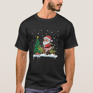 Santa Claus Riding Grasshopper Boys Girls Kids Chr T-Shirt
