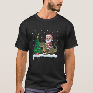 Santa Claus Riding Komodo Dragon Boys Girls Kids C T-Shirt