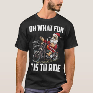 Santa Claus Riding Motorcycle Bike Cool Biker Chri T-Shirt