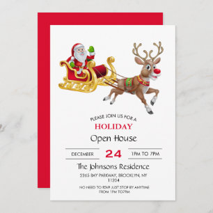 Santa Claus riding on sleigh        Invitation
