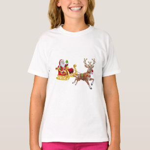 Santa Claus riding on sleigh T-Shirt