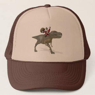 Santa Claus Riding On Trex Trucker Hat