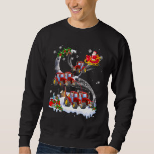 Santa Claus Riding Tractors Sleigh Tractor Xmas Sweatshirt