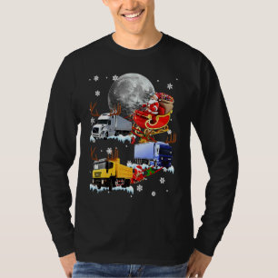 Santa Claus Riding Truck Sleigh Christmas Truck Dr T-Shirt