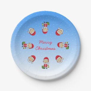 Santa Claus rings the bell on Christmas Eve Paper Plate