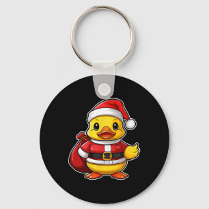 Santa Claus Rubber Duck Christmas Xmas Pyjamas  Key Ring