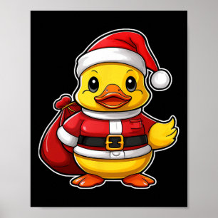 Santa Claus Rubber Duck Christmas Xmas Pyjamas Poster