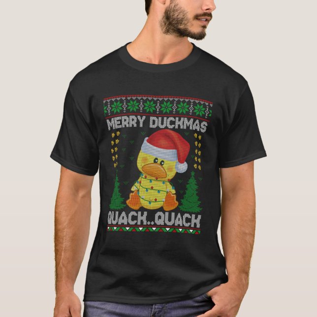 Santa Claus Rubber Duck Ugly Quack T-Shirt (Front)