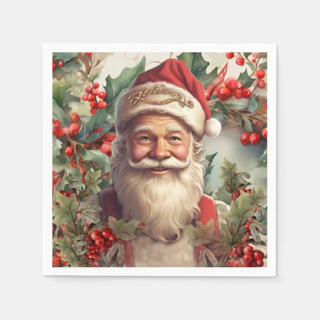 Santa Claus Saint Nicholas Christmas  Napkin (Front)