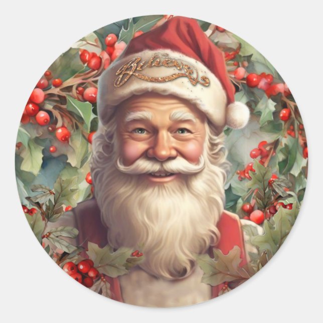 Santa Claus Saint Nicholas  Classic Round Sticker (Front)