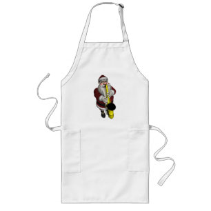 Santa Claus Saxophone Player Long Apron