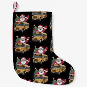 Santa Claus School Bus Christmas Tree Driver Xmas Small Christmas Stocking