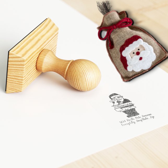 Santa Claus Script Return Address Rubber Stamp (Creator Uploaded)