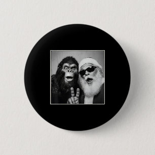 Santa Claus Selfie Bigfoot Christmas Funny Sasquat 6 Cm Round Badge