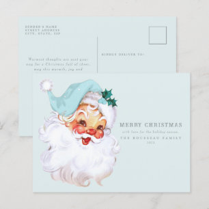 Santa Claus Shabby Chic Holiday Postcard
