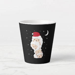 Santa Claus Sheep Christmas Lamb Farm Animals Gift Latte Mug