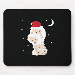 Santa Claus Sheep Christmas Lamb Farm Animals Gift Mouse Pad