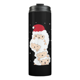 Santa Claus Sheep Christmas Lamb Farm Animals Gift Thermal Tumbler