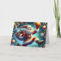 Santa Claus shooting Hoops Basketball