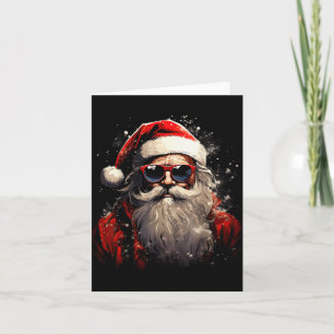 Santa Claus Silhouette Christmas Sungles Caricatur Card