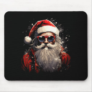 Santa Claus Silhouette Christmas Sungles Caricatur Mouse Pad