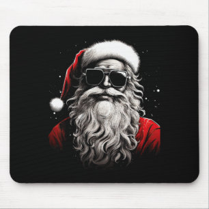 Santa Claus Silhouette Christmas Sungles Caricatur Mouse Pad