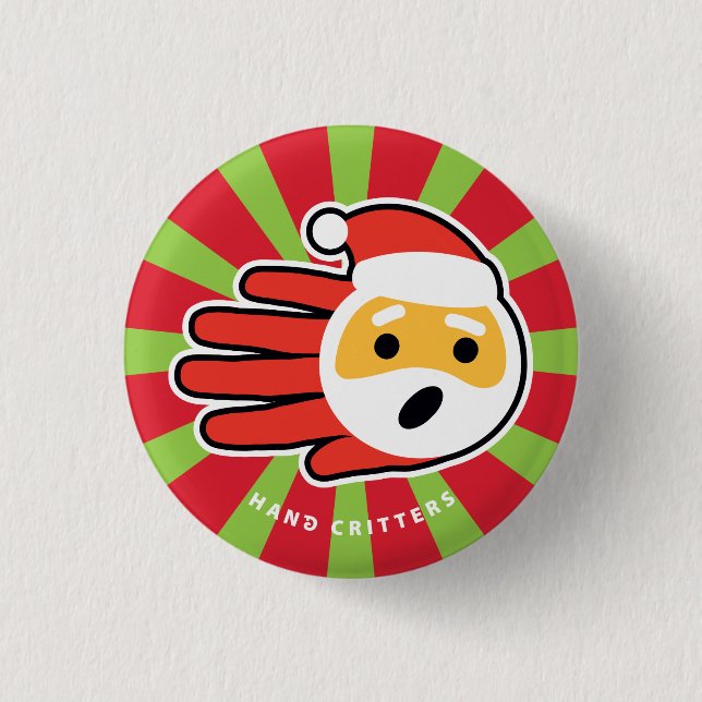 Santa Claus singing Christmas carols and songs 3 Cm Round Badge (Front)