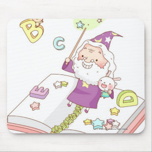 Santa Claus sitting on book Mouse Pad