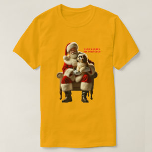 Santa Claus Sitting with a Shih Tzu Dog Xmas URM T-Shirt