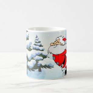 Santa Claus Skate On Ice Snow Coffee Mug