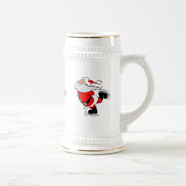 Santa Claus Skating Beer Stein (Right)
