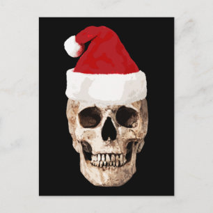 Santa Claus Skull - Christmas is Dead Holiday Postcard