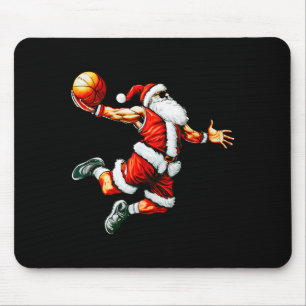 Santa Claus Slam Dunk Basketball Hoop Christmas Pa Mouse Pad