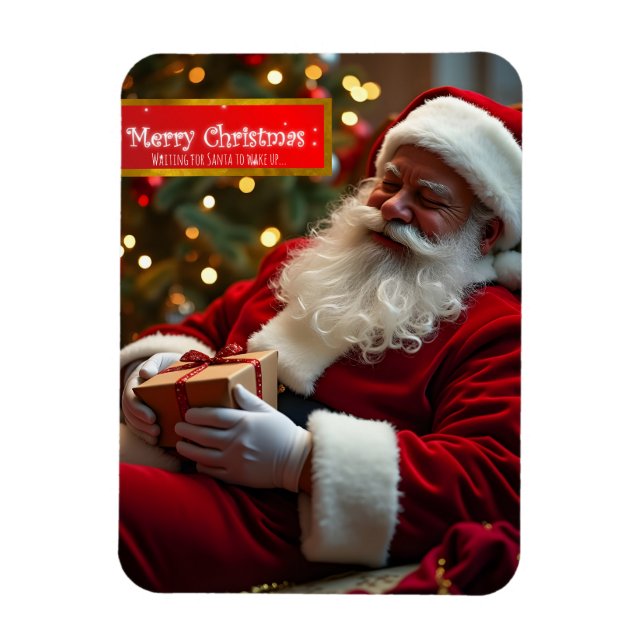 Santa Claus sleeping with wishes FPM Magnet (Vertical)