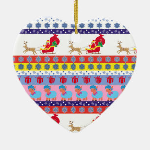 Santa Claus sleigh Ceramic Tree Decoration