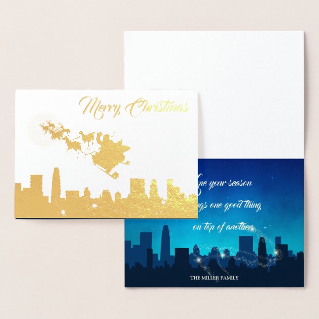 Santa Claus Sleigh Christmas Foil Card (Display)