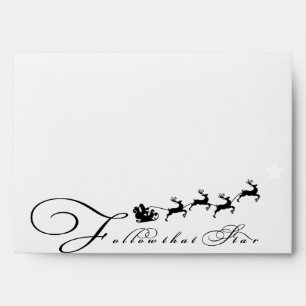 Santa Claus Sleigh Christmas Star Envelopes