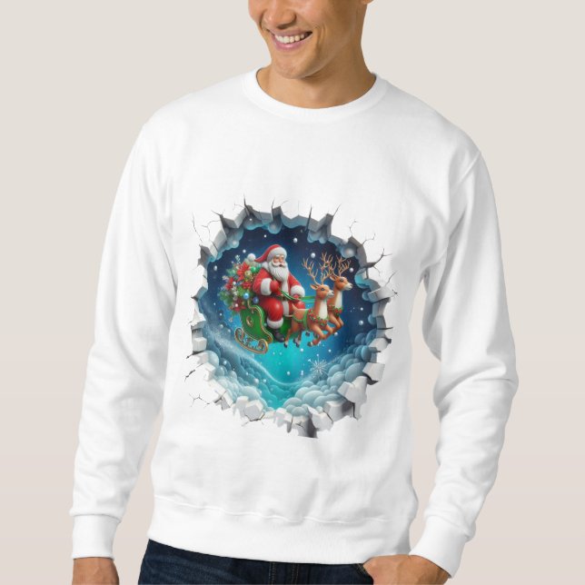 Santa Claus sleigh Christmas  Sweatshirt (Front)