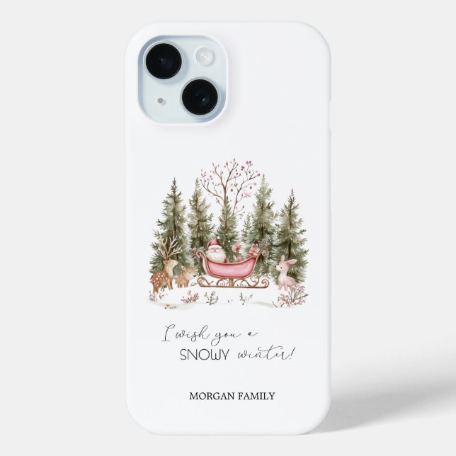  Santa Claus,Sleigh,Presents Forest Christmas Case-Mate iPhone Case (Back)