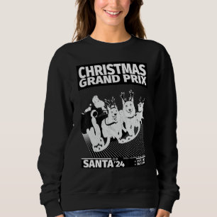 Santa Claus Sleigh Racing Retro Xmas Motor Sport A Sweatshirt