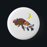 santa claus sloth christmas 6 cm round badge<br><div class="desc">"santa claus sloth christmas ", "santa claus sloth xmas", "santa sloth", "santa claus sloth", "happy holidays sloth", "winter sloth ", "christmas sloth", "xmas sloth" , sloth, "ugly christmas"</div>