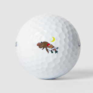 santa claus sloth christmas golf balls
