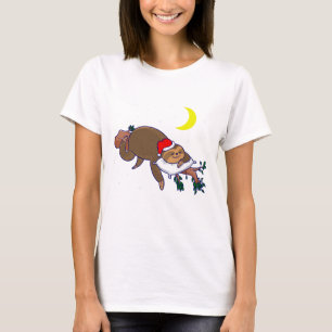 santa claus sloth christmas T-Shirt