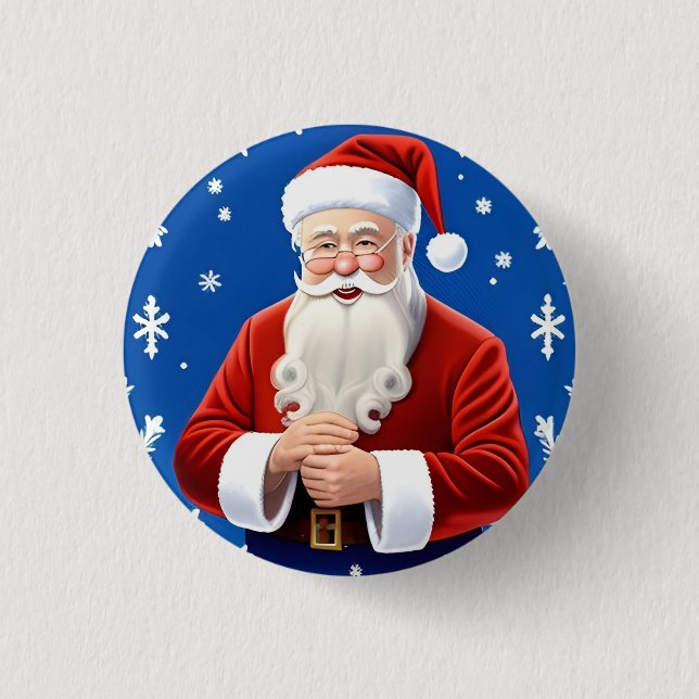 Santa Claus Smiling 3 Cm Round Badge (Front)